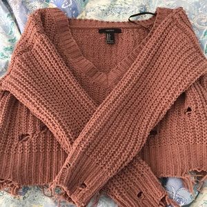 cropped ribbed sweater
